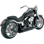 ECHAPPEMENT VANCE & HINES SHORTSHOTS STAGGERED NOIR POUR SOFTAIL/DYNA 86/11