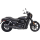 BASSINI	STREET 500/750MUFFLER 4" SLIP-ON STRAIGHT CUT BLACK W/BLACK BILLET END CAP